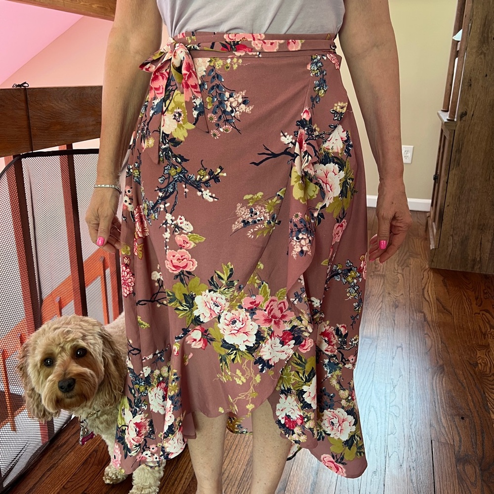 Floral Wrap Skirt - Pink